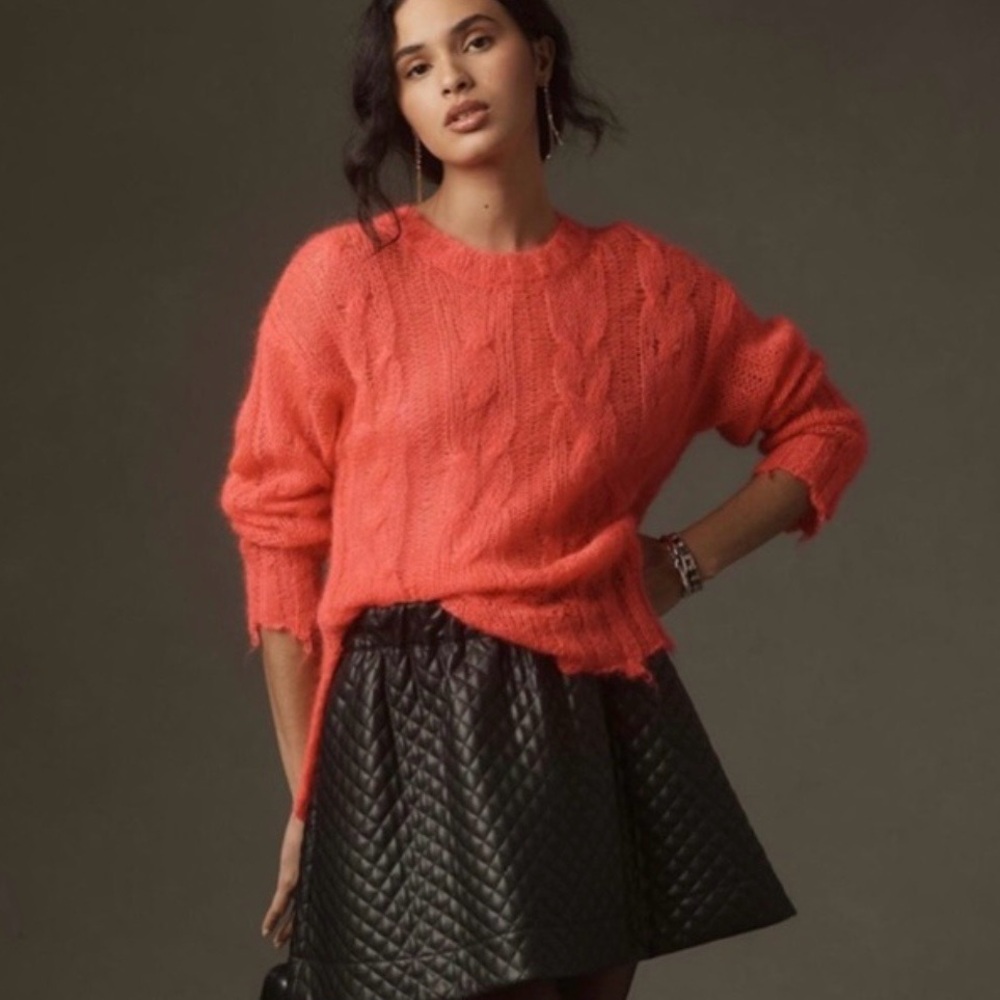 Anthropologie The Posey Stitchy Distressed Sweater